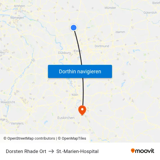 Dorsten Rhade Ort to St.-Marien-Hospital map