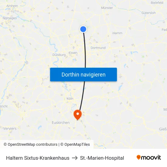 Haltern Sixtus-Krankenhaus to St.-Marien-Hospital map