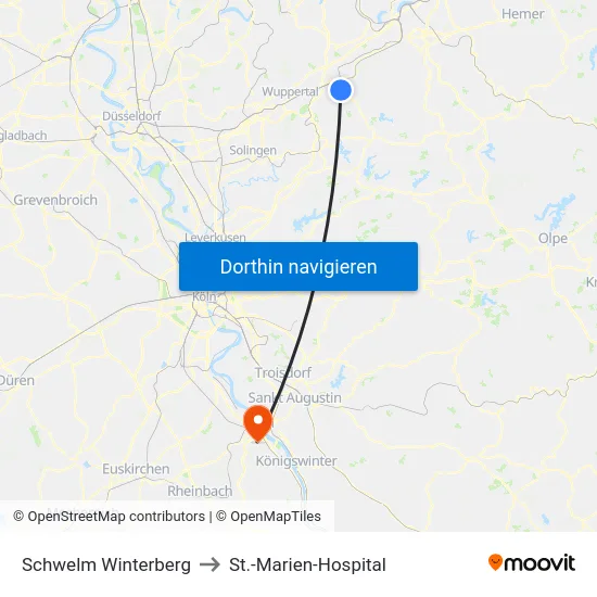 Schwelm Winterberg to St.-Marien-Hospital map