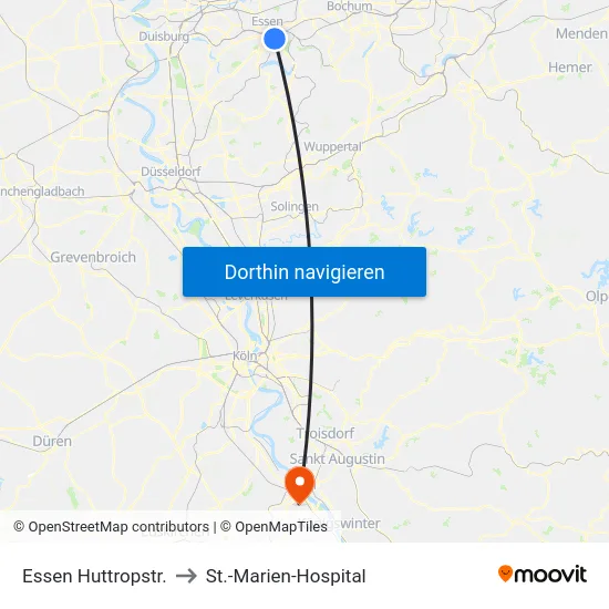 Essen Huttropstr. to St.-Marien-Hospital map