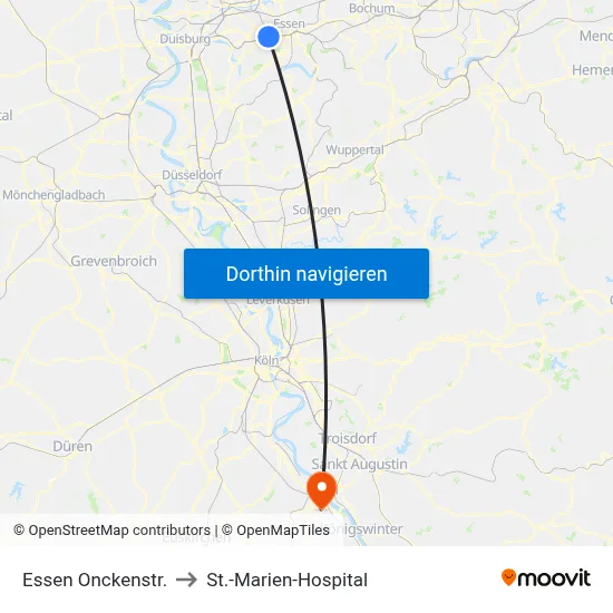 Essen Onckenstr. to St.-Marien-Hospital map