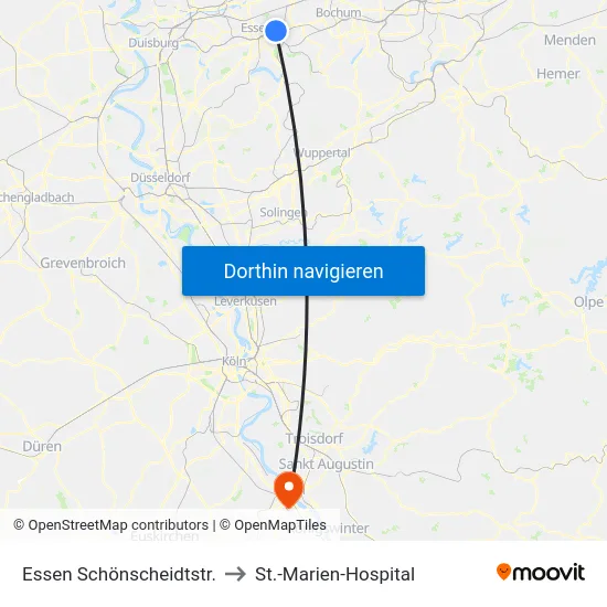 Essen Schönscheidtstr. to St.-Marien-Hospital map
