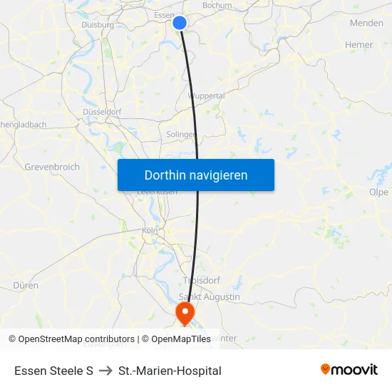 Essen Steele S to St.-Marien-Hospital map