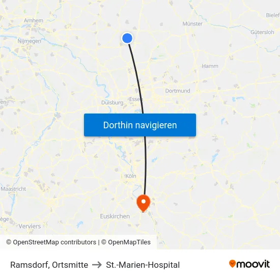Ramsdorf, Ortsmitte to St.-Marien-Hospital map