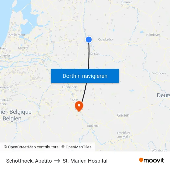 Schotthock, Apetito to St.-Marien-Hospital map