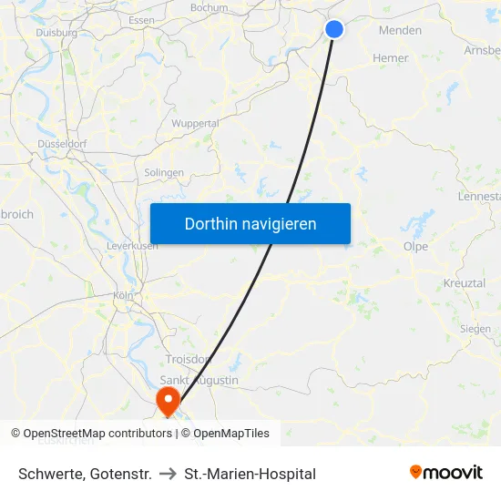 Schwerte, Gotenstr. to St.-Marien-Hospital map