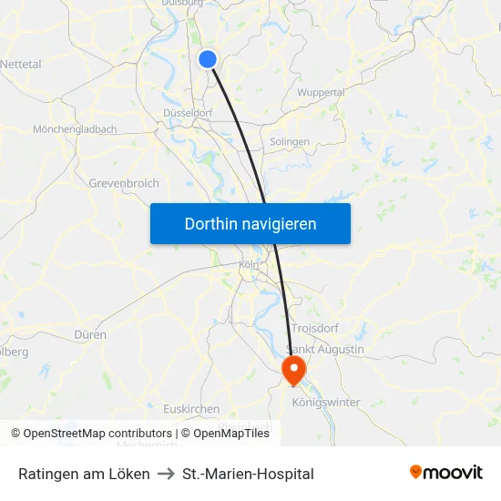 Ratingen am Löken to St.-Marien-Hospital map