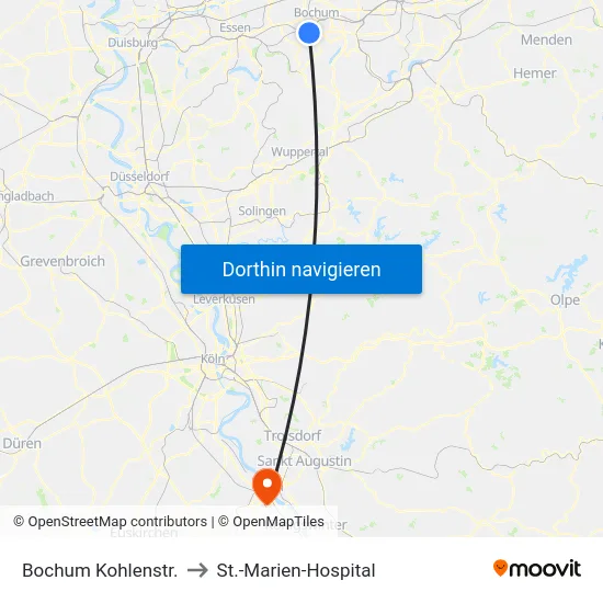 Bochum Kohlenstr. to St.-Marien-Hospital map