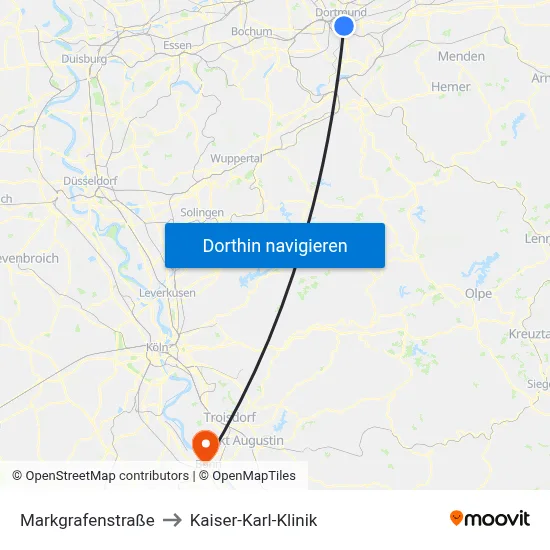 Markgrafenstraße to Kaiser-Karl-Klinik map
