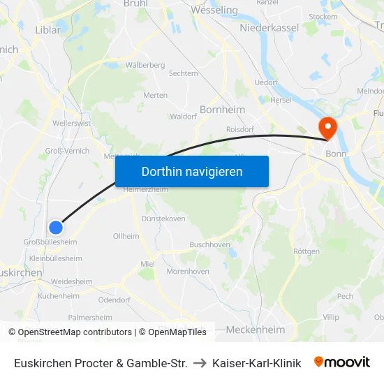 Euskirchen Procter & Gamble-Str. to Kaiser-Karl-Klinik map