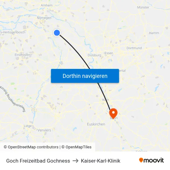 Goch Freizeitbad Gochness to Kaiser-Karl-Klinik map