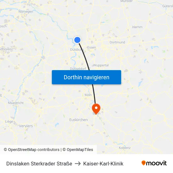 Dinslaken Sterkrader Straße to Kaiser-Karl-Klinik map