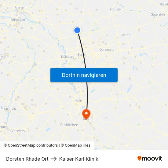 Dorsten Rhade Ort to Kaiser-Karl-Klinik map