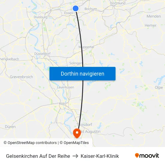 Gelsenkirchen Auf Der Reihe to Kaiser-Karl-Klinik map