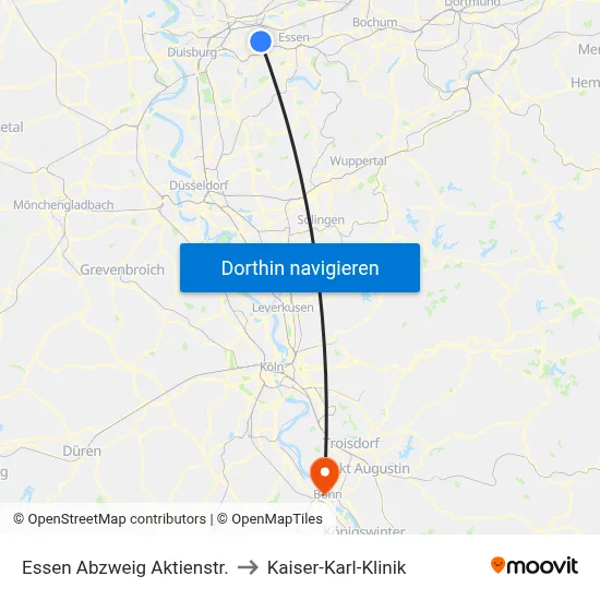 Essen Abzweig Aktienstr. to Kaiser-Karl-Klinik map