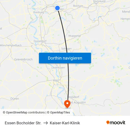 Essen Bocholder Str. to Kaiser-Karl-Klinik map