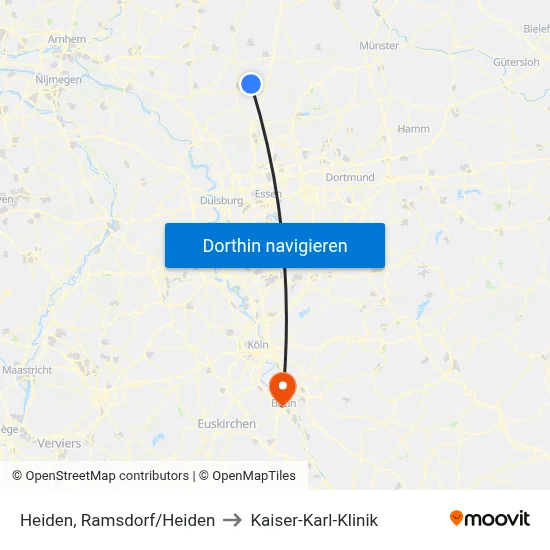 Heiden, Ramsdorf/Heiden to Kaiser-Karl-Klinik map