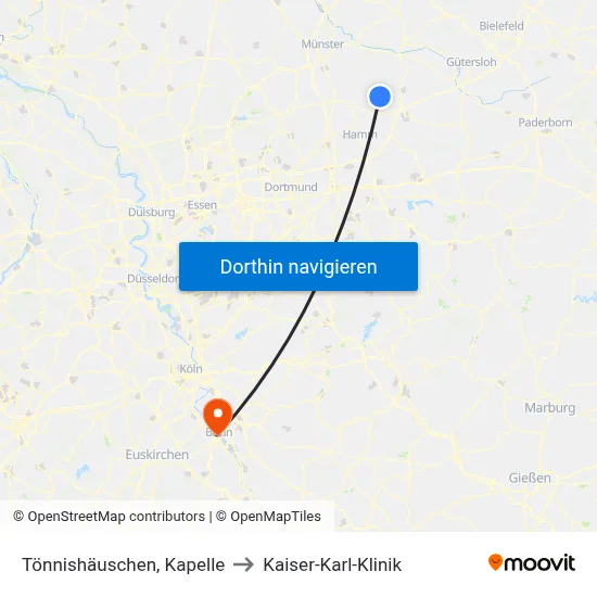 Tönnishäuschen, Kapelle to Kaiser-Karl-Klinik map