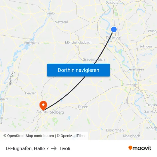 D-Flughafen, Halle 7 to Tivoli map