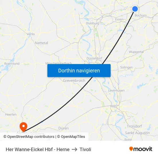 Her Wanne-Eickel Hbf - Herne to Tivoli map