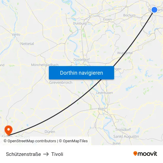 Schützenstraße to Tivoli map