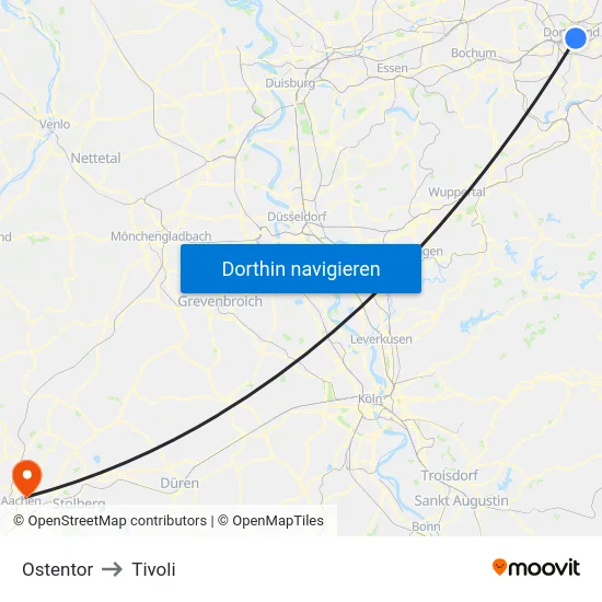 Ostentor to Tivoli map