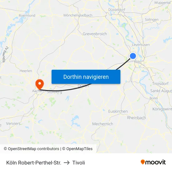 Köln Robert-Perthel-Str. to Tivoli map