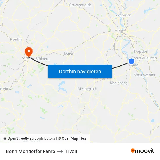 Bonn Mondorfer Fähre to Tivoli map