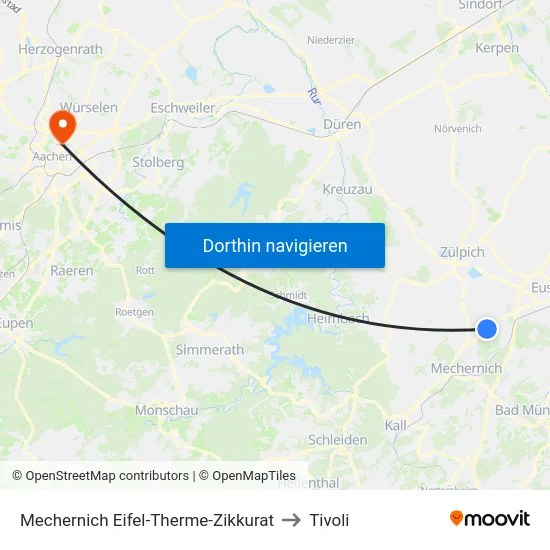 Mechernich Eifel-Therme-Zikkurat to Tivoli map