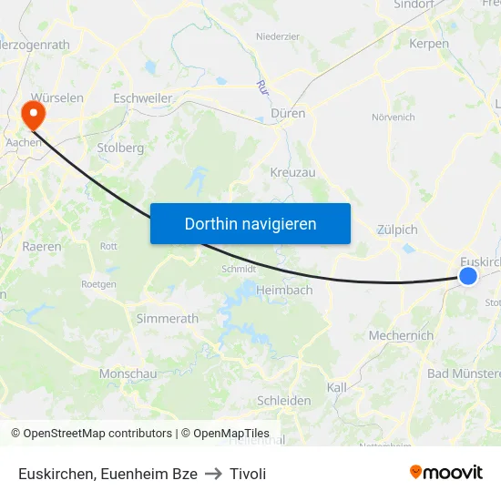Euskirchen, Euenheim Bze to Tivoli map