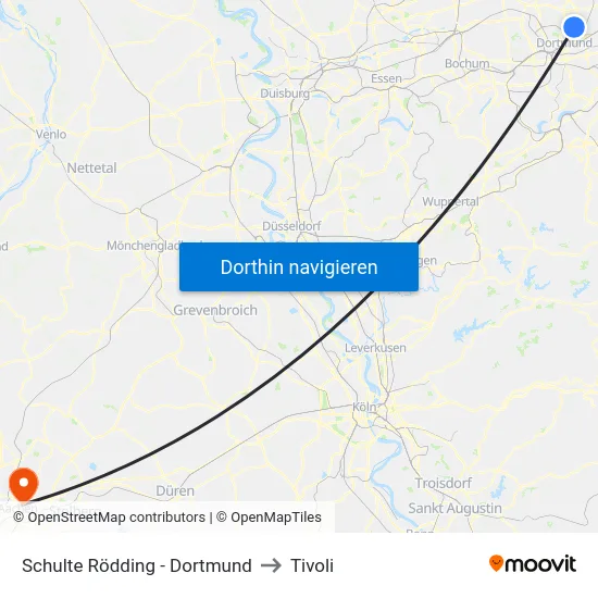 Schulte Rödding - Dortmund to Tivoli map