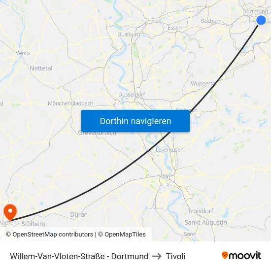 Willem-Van-Vloten-Straße - Dortmund to Tivoli map