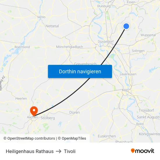Heiligenhaus Rathaus to Tivoli map