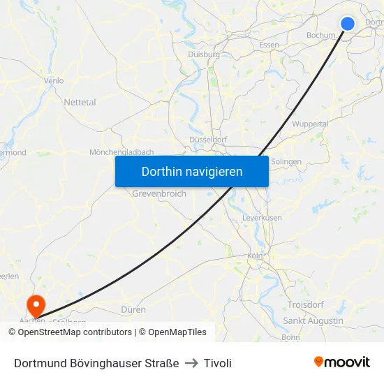 Dortmund Bövinghauser Straße to Tivoli map