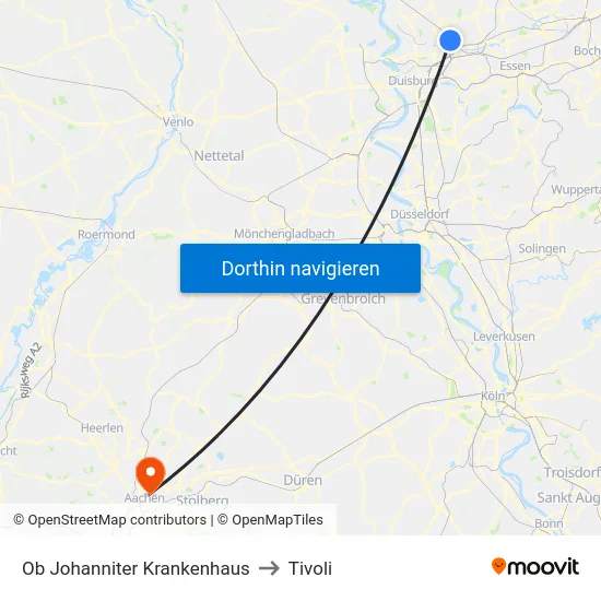 Ob Johanniter Krankenhaus to Tivoli map
