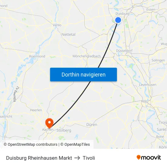 Duisburg Rheinhausen Markt to Tivoli map
