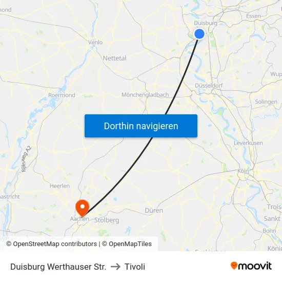 Duisburg Werthauser Str. to Tivoli map