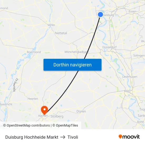 Duisburg Hochheide Markt to Tivoli map