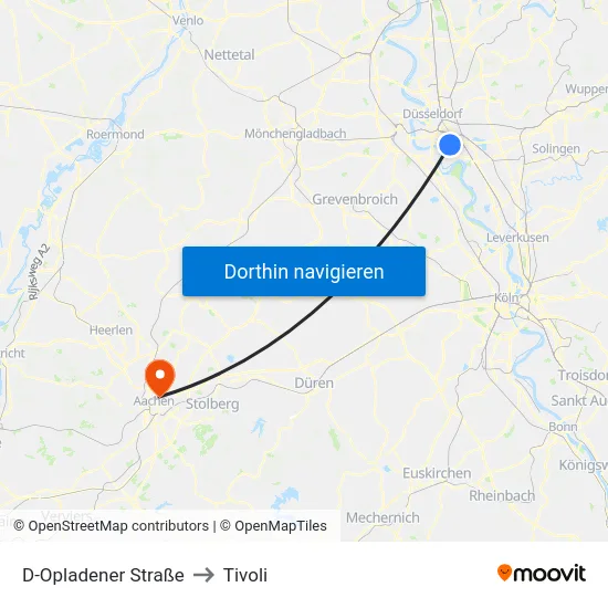 D-Opladener Straße to Tivoli map