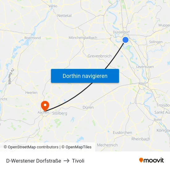 D-Werstener Dorfstraße to Tivoli map