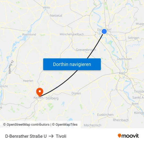 D-Benrather Straße U to Tivoli map