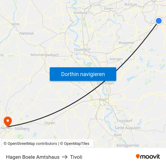 Hagen Boele Amtshaus to Tivoli map