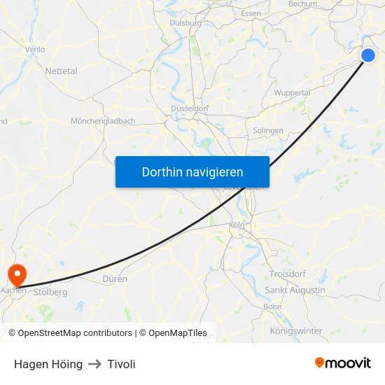 Hagen Höing to Tivoli map
