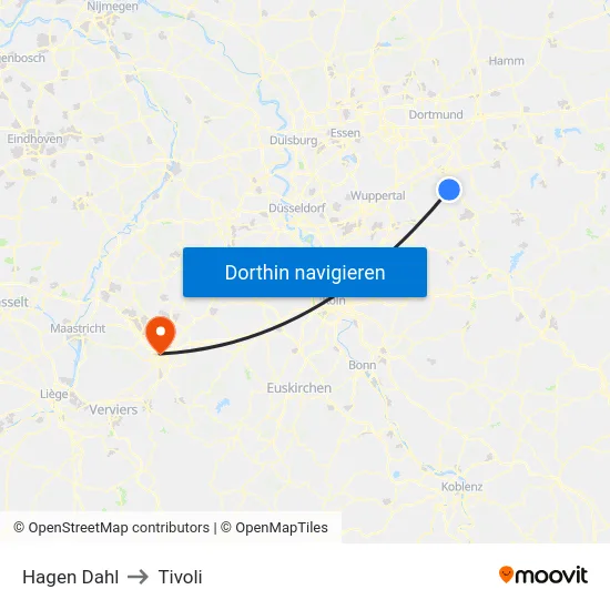Hagen Dahl to Tivoli map