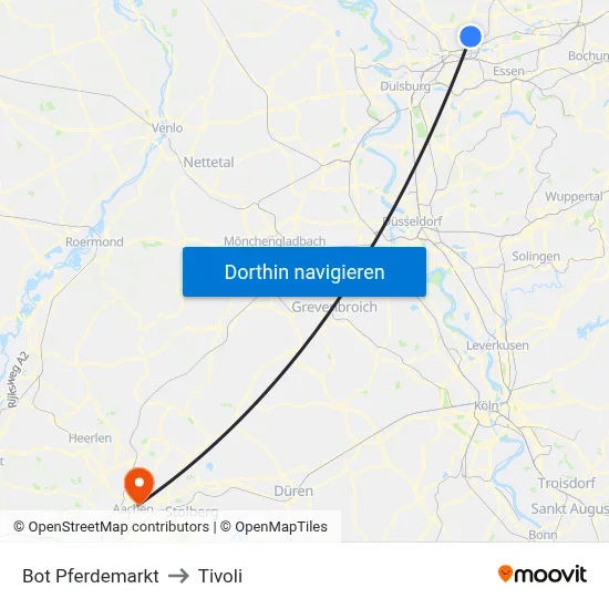 Bot Pferdemarkt to Tivoli map