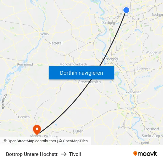 Bottrop Untere Hochstr. to Tivoli map