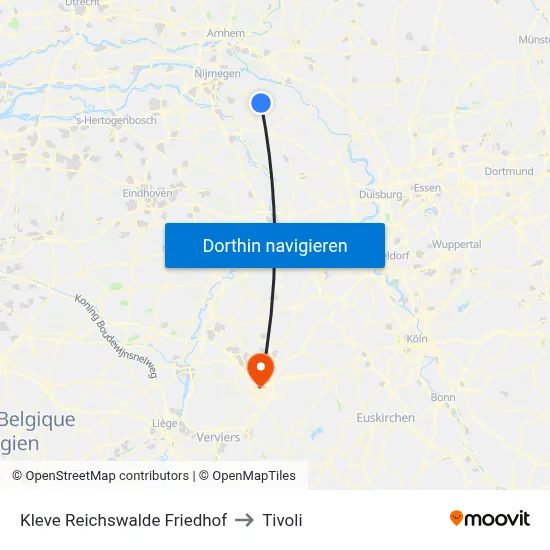 Kleve Reichswalde Friedhof to Tivoli map