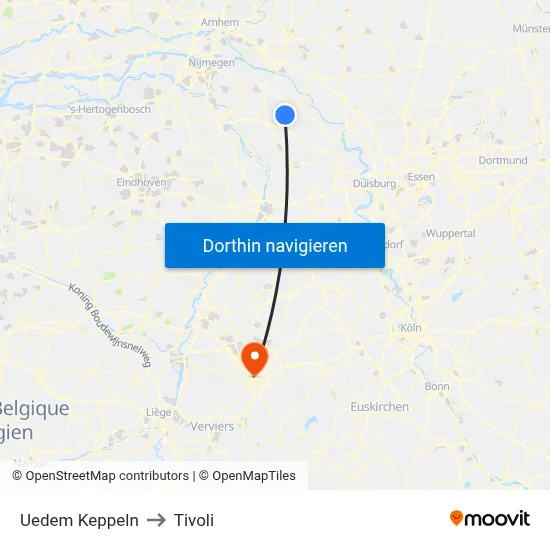 Uedem Keppeln to Tivoli map