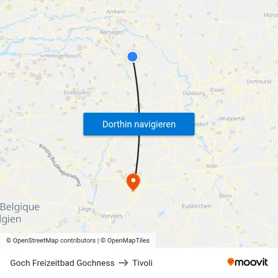 Goch Freizeitbad Gochness to Tivoli map