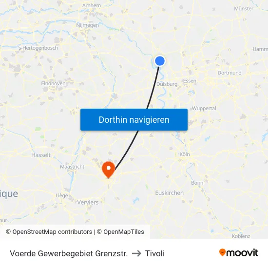 Voerde Gewerbegebiet Grenzstr. to Tivoli map
